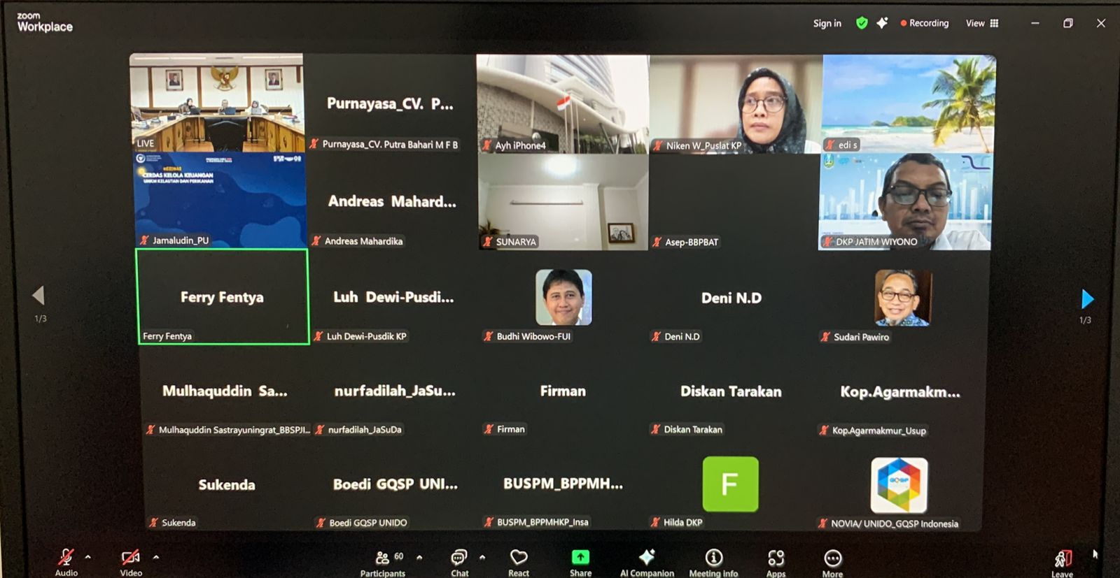 CV. Putra Bahari Ikut Serta dalam Technical Committee Meeting Monitoring dan Evaluasi Program UNIDO yang di selenggarakan secara luring oleh Ditjen Penguatan Daya Saing Produk Kelautan Perikanan (PDSPKP) Kementrian Kelautan dan Perikanan Republik Indonesia